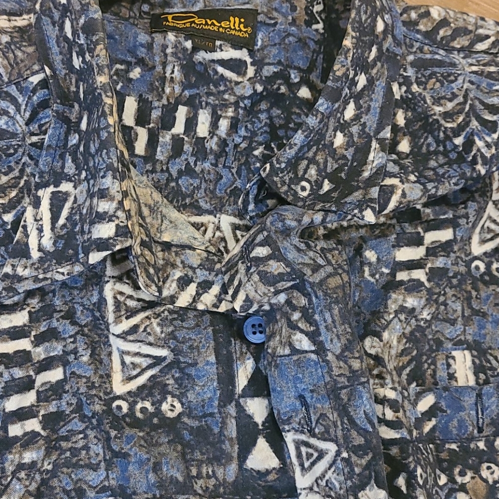 Blue Patterned Button Down - Picture 2 of 2